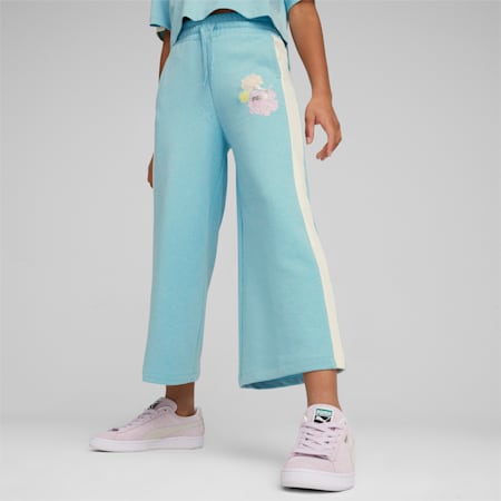 Pantaloni da tuta T7 SNFLR 7/8 da ragazza, Turquoise Surf, small