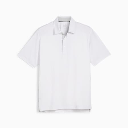 MATTR Brigade Men's Golf Polo, White Glow-Ash Gray, small-AUS