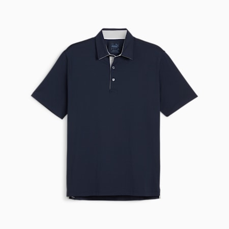 MATTR Brigade Men's Golf Polo, Deep Navy-Ash Gray, small-AUS