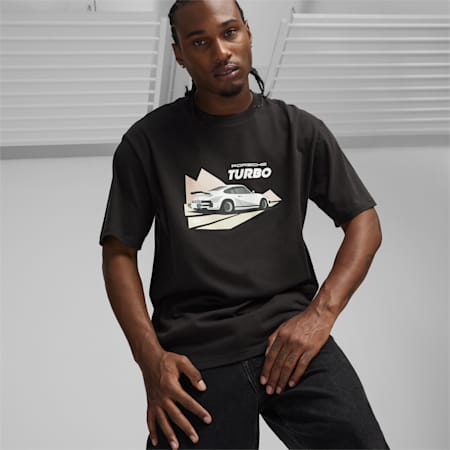 T-shirt grafica Porsche Legacy 911 Motorsport da uomo, PUMA Black, small