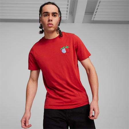 חולצת טי עם הדפס PUMA x ONE PIECE, Club Red, small-DFA