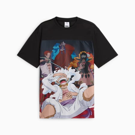 Camiseta con estampado completo para hombre PUMA x One Piece, PUMA Black, small