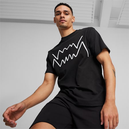 Jaws Core Men's Basketball Tee, PUMA Black, small-AUS