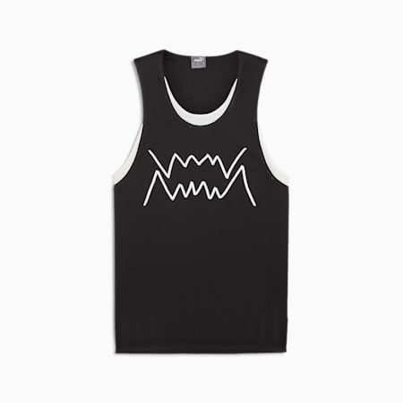 Jaws Core Men's Basketball Tank, PUMA Black-PUMA White, small-AUS