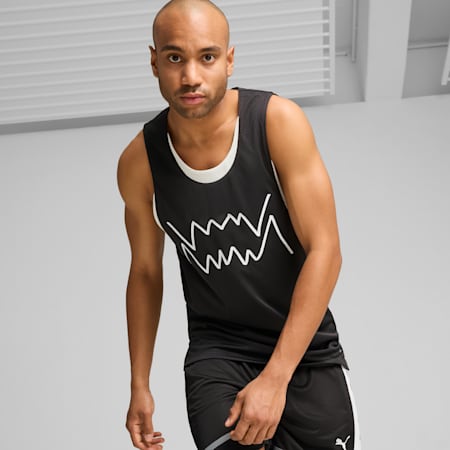 Jaws Core Men's Basketball Tank, PUMA Black-PUMA White, small-AUS