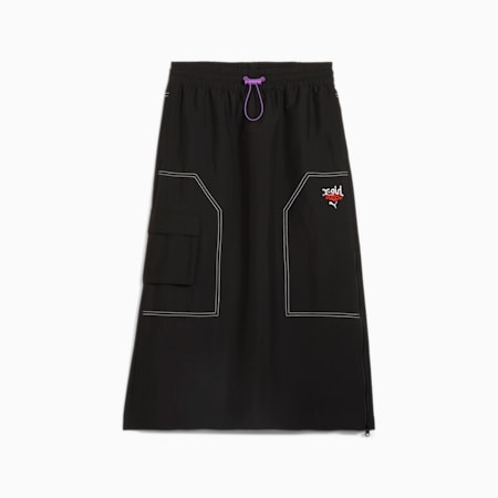 PUMA x X-GIRL Midi Skirt, PUMA Black, small-THA