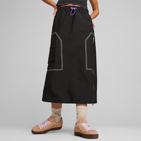 PUMA x X-GIRL Midi Skirt, PUMA Black, small