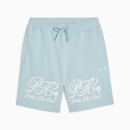 PUMA X Palm Tree Crew Shorts, Turquoise Surf, small-THA