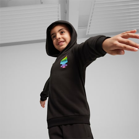 PUMA x TROLLS Kids' Hoodie, PUMA Black, small-PHL