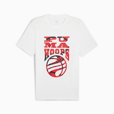 The Hooper Men's Basketball Tee, PUMA White-For All Time Red, small