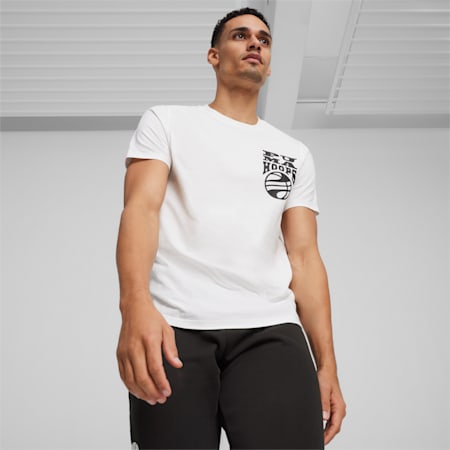 The Hooper basketbal-T-shirt voor heren, PUMA White, small