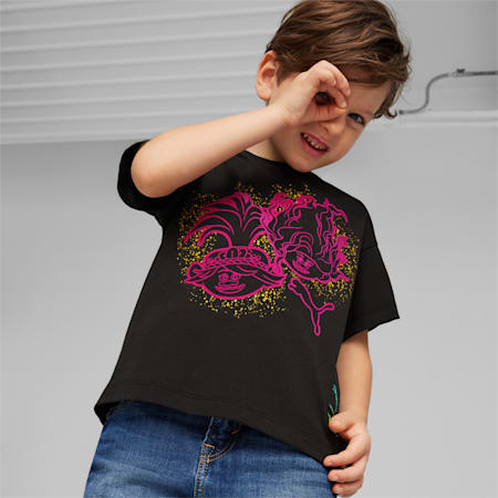 PUMA x TROLLS Kids' Graphic Tee, PUMA Black, small-PHL