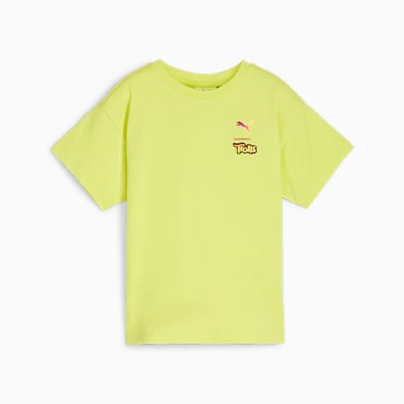 PUMA x TROLLS Kids' Graphic Tee, Lime Sheen, small