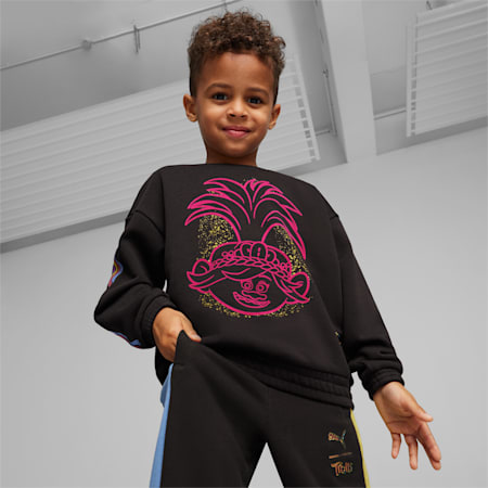 PUMA x TROLLS Kids' Sweatshirt, PUMA Black, small-IDN