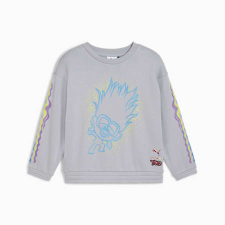 Sudadera PUMA x TROLLS para niño, Gray Fog, small