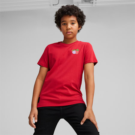 PUMA x ONE PIECE Youth Graphic Tee, Club Red, small-THA
