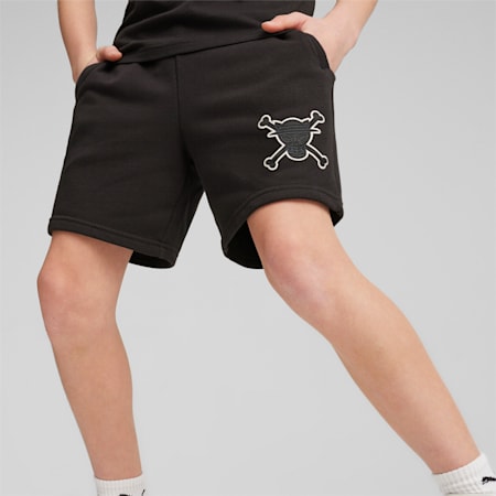 푸마 X 원피스 쇼츠 TR<br>PUMA X ONE PIECE Shorts, PUMA Black, small-KOR