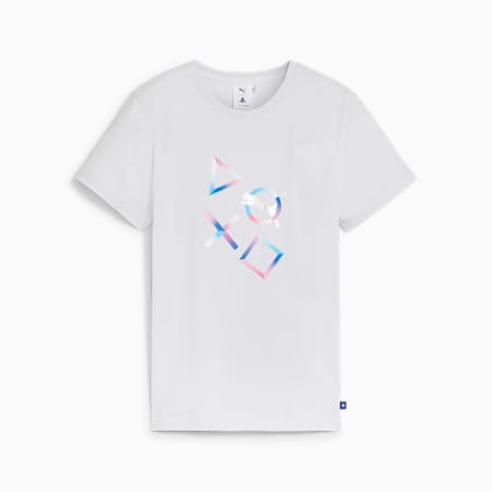 PUMA x PLAYSTATION Tee - Youth 8-16 years, Silver Mist, small-AUS