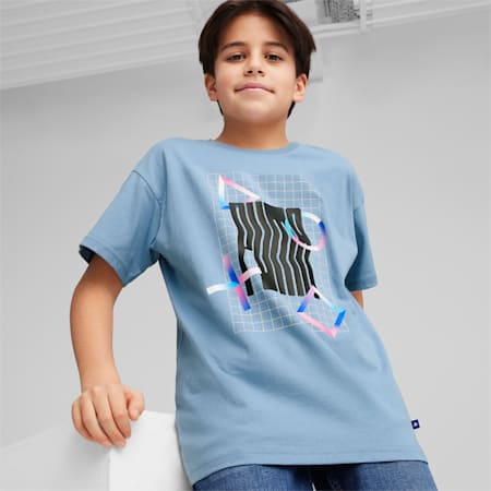 PUMA x PLAYSTATION T-shirt voor jongeren, Zen Blue, small