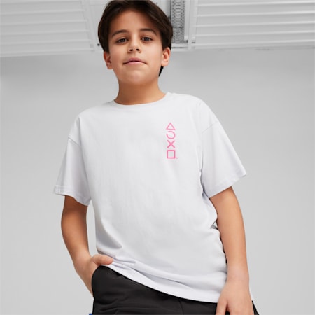 T-shirt PUMA x PLAYSTATION da ragazzi, Silver Mist, small