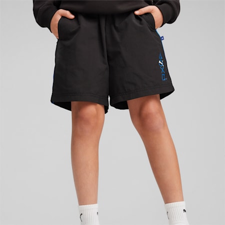 PUMA x PLAYSTATION Shorts - Youth 8-16 years, PUMA Black, small-AUS