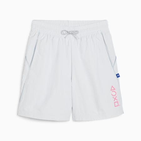 PUMA x PLAYSTATION Shorts - Youth 8-16 years, Silver Mist, small-AUS