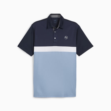 Pure Colourblock Golf-Poloshirt Herren, Deep Navy-Zen Blue, small