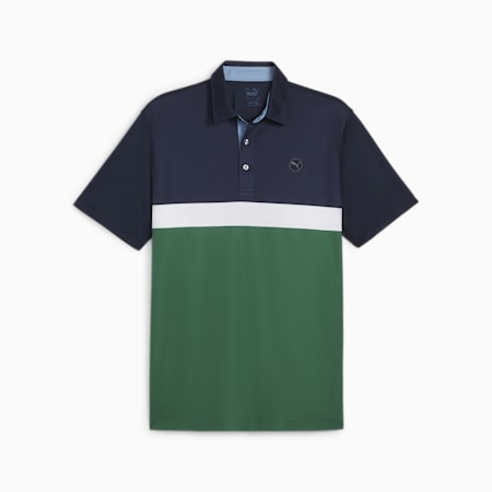 Pure Colourblock Men's Golf Polo, Vine-Deep Navy, small-AUS