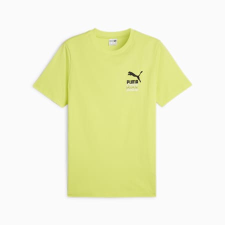 BRAND LOVE Men's Graphic Tee, Lime Sheen, small