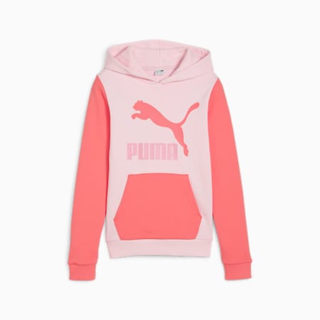 Polera con capucha CLASSICS con logo a 2 colores para juniors, Whisp Of Pink, small-PER