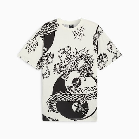 T-shirt à imprimé all-over PUMA X STAPLE, Warm White-Puma black, small-SEA