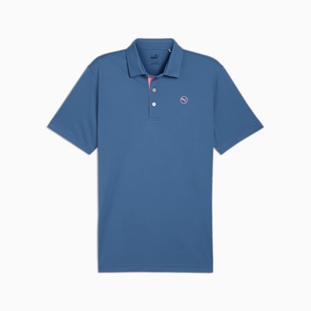 Pure Solid Men's Golf Polo, Blue Horizon, small