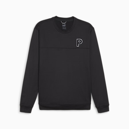 Cloudspun Patch Men's Crewneck, PUMA Black Heather, small-AUS