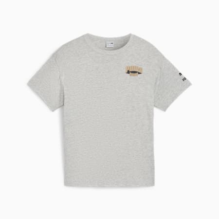 FOR THE FANBASE Youth Graphic Tee, Light Gray Heather, small