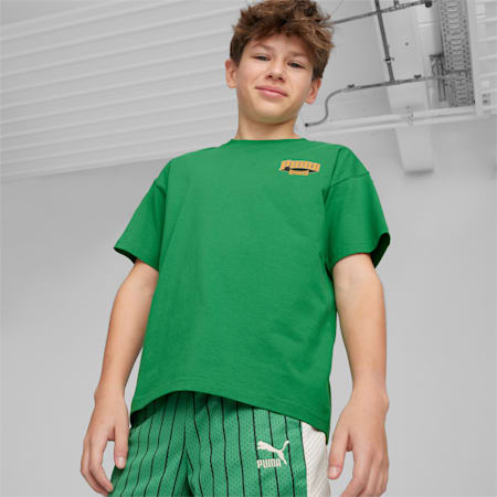 FOR THE FANBASE Graphic Tee - Youth 8-16 years, Archive Green, small-AUS
