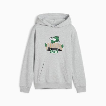 FOR THE FANBASE Big Kids' Hoodie, Light Gray Heather, small