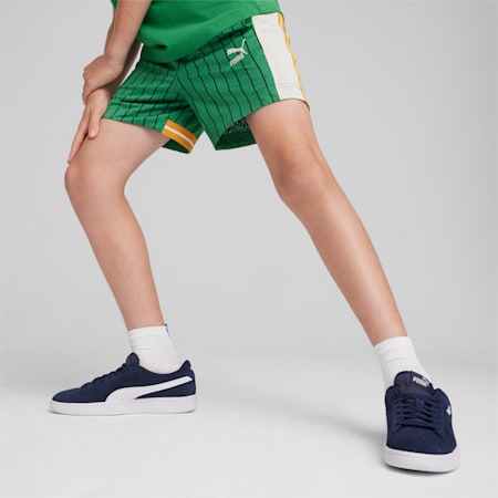 For the Fanbase Big Kids' Basketball Shorts, Archive Green, small