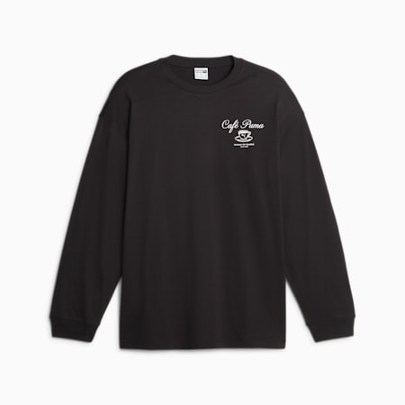 Camiseta de manga larga CLASSICS CAFE PUMA para hombre, PUMA Black, small
