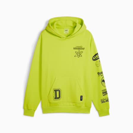 PUMA x DEXTER'S LABORATORY Men's Basketball Hoodie, Lime Pow, small-AUS