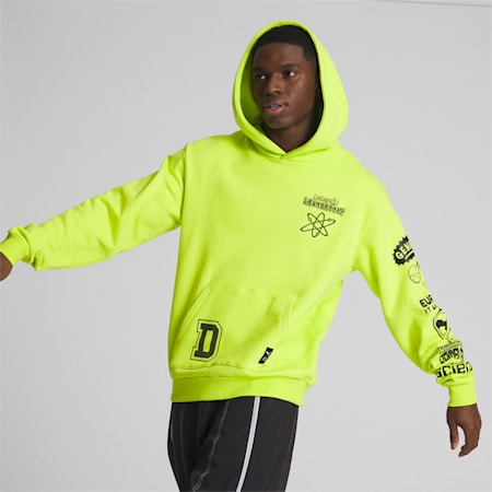 MELO x DEXTER'S LAB Men's Basketball Hoodie, Lime Pow, small
