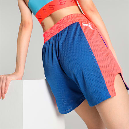 Puma shorts women's pink and blue hot sale