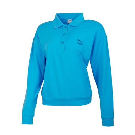 Classics HR Long Sleeve Women's Polo Shirt, Team Light Blue, small-IDN