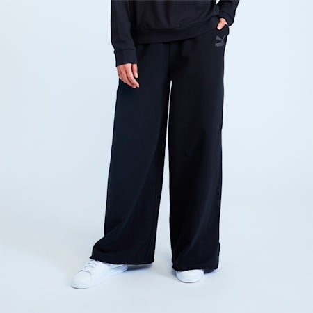 Classics HR Wide Leg Pants Women, PUMA Black, small-SEA