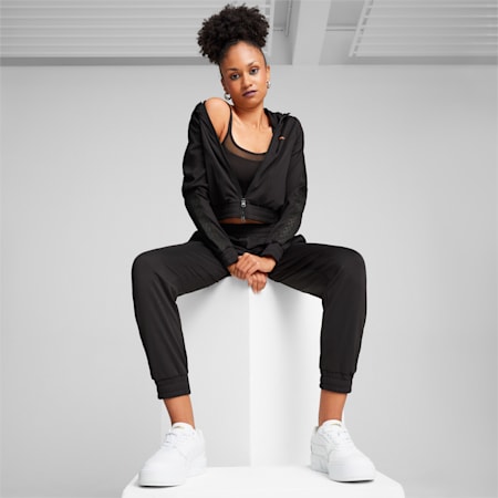 PUMA x PAMELA REIF Women's Corset Hoodie, PUMA Black, small