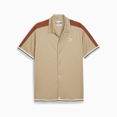 T7 Men's Shooting Shirt, Prairie Tan, small-SEA