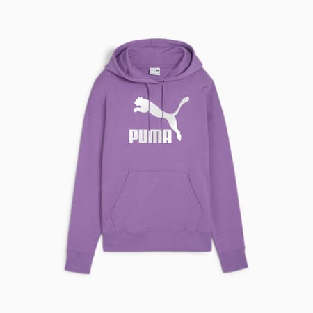 CLASSICS Shiny Logo hoodie voor dames, Ultra Violet, small