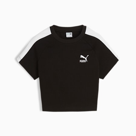 Camiseta corta ICONIC T7 para mujer, PUMA Black, small