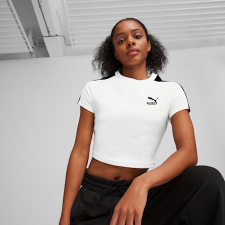 Crop-top ICONIC T7 Femme, PUMA White, small-DFA