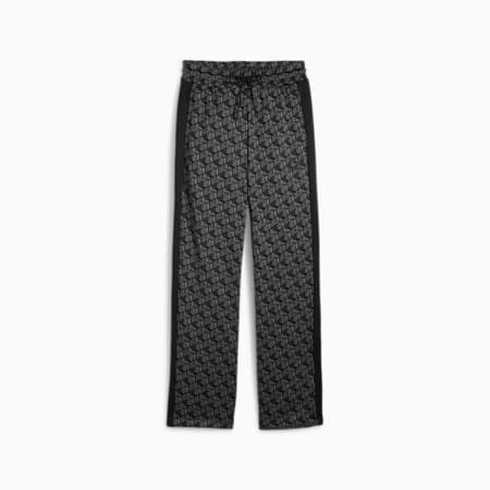 T7 Women's Straight Track Pants, PUMA Black-AOP, small