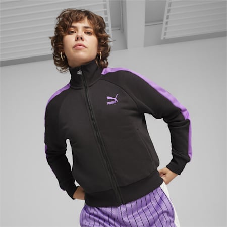 ICONIC T7 Women's Track Jacket, PUMA Black-Ultraviolet, small-AUS